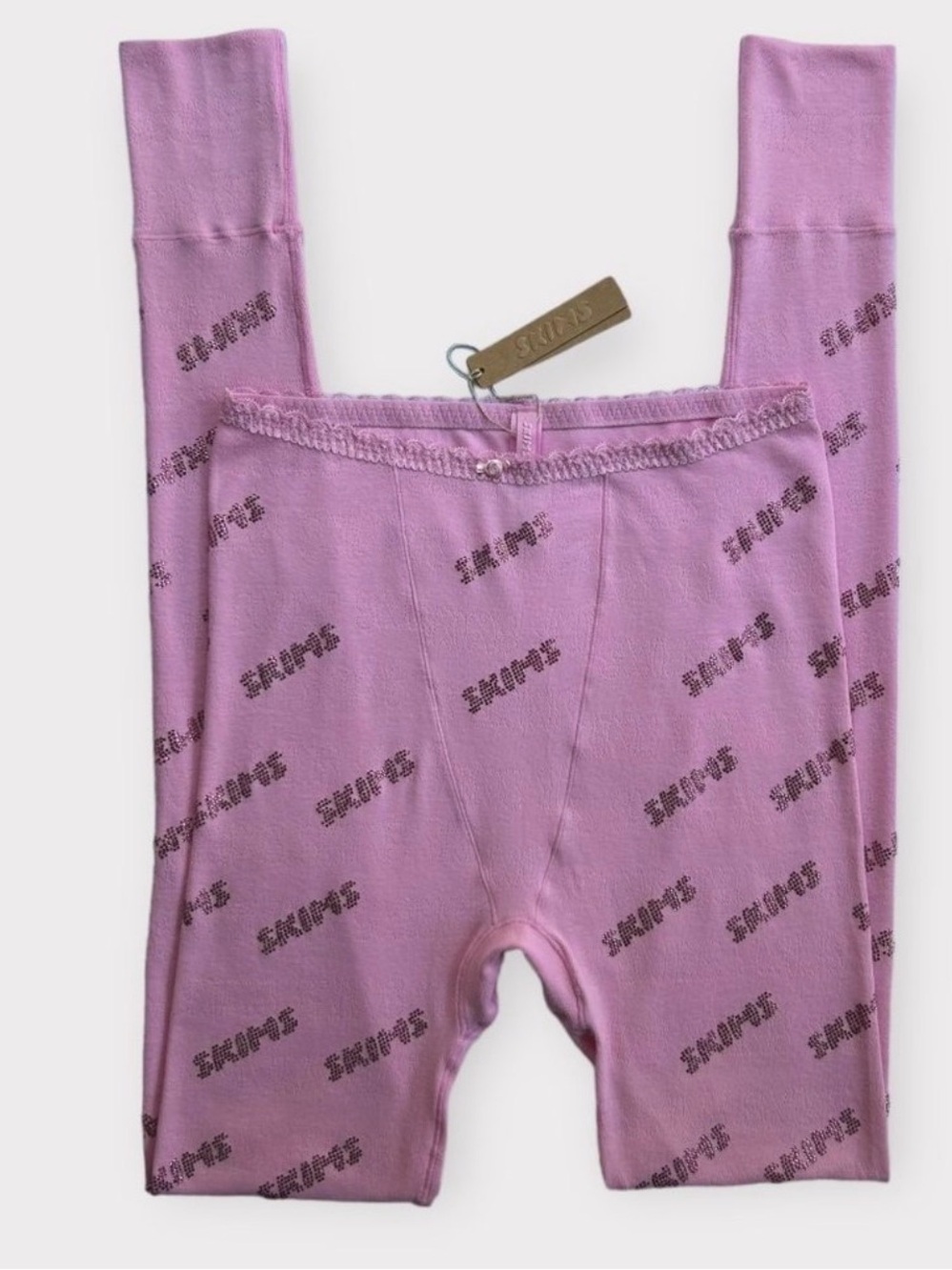 ‼️WOW‼️SKIMS Lavender Logo-Print Ribbed Leggings NWT🩷 - Picture 9 of 11